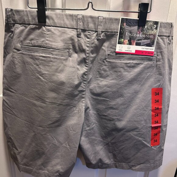 English Laundry Mens Midweight Flat Front Short US, Waist, 34, Regular, 022 Grey - Picture 2 of 3